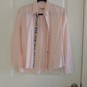 Burberry pink button down shirt